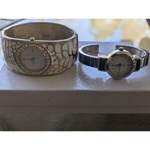 Bangle Watch Bundle Y2KStyle Gold & Cream Color Is Japan Movement Blue Is Quartz